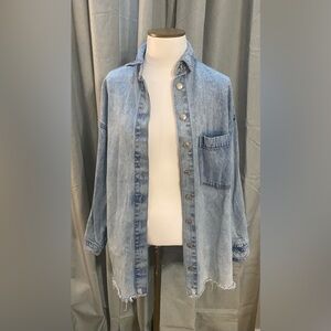 Forever 21 long denim jacket